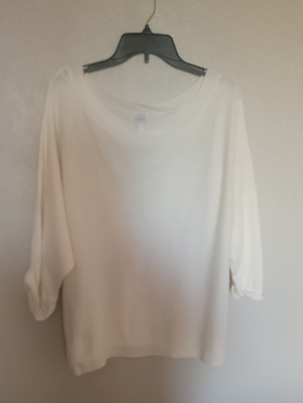 Soho Cream Knit Top with Subtle Rib Trim